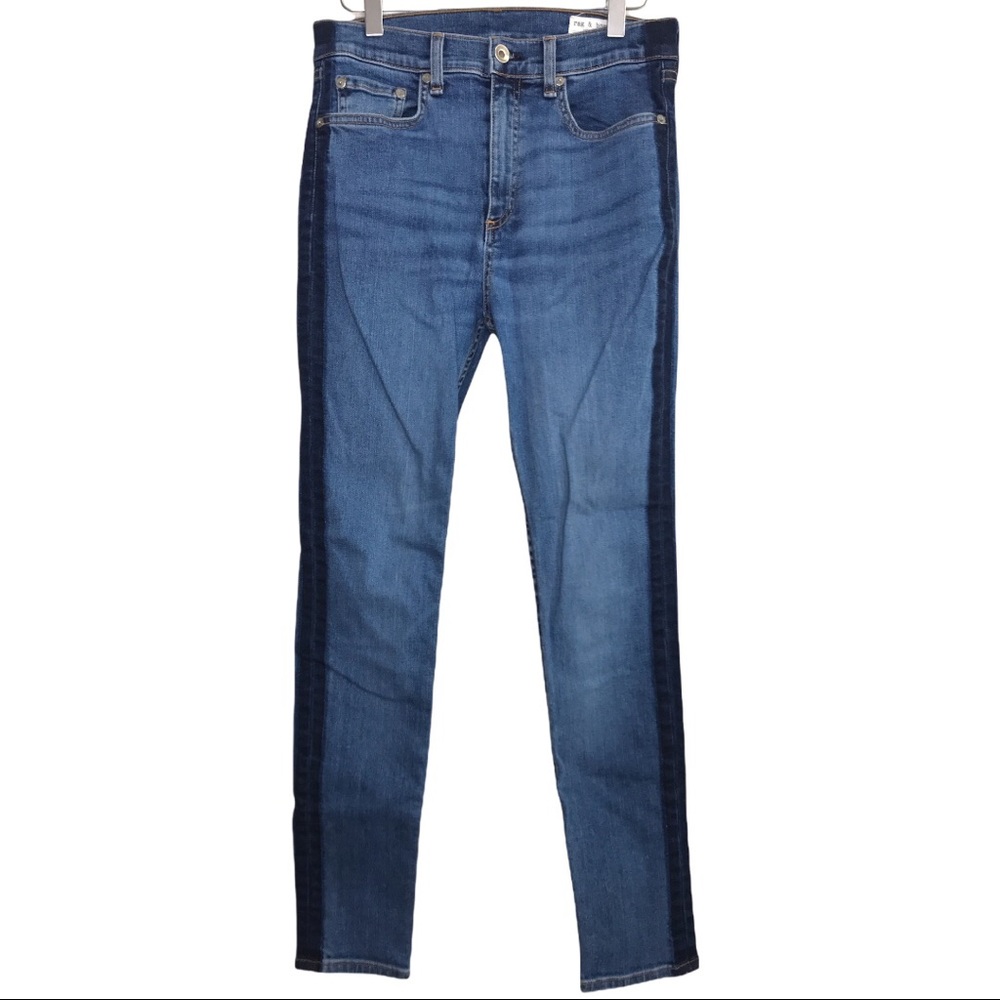 Rag & bone New York size 28 blue denim jeans USA made tuxedo high waist skinny